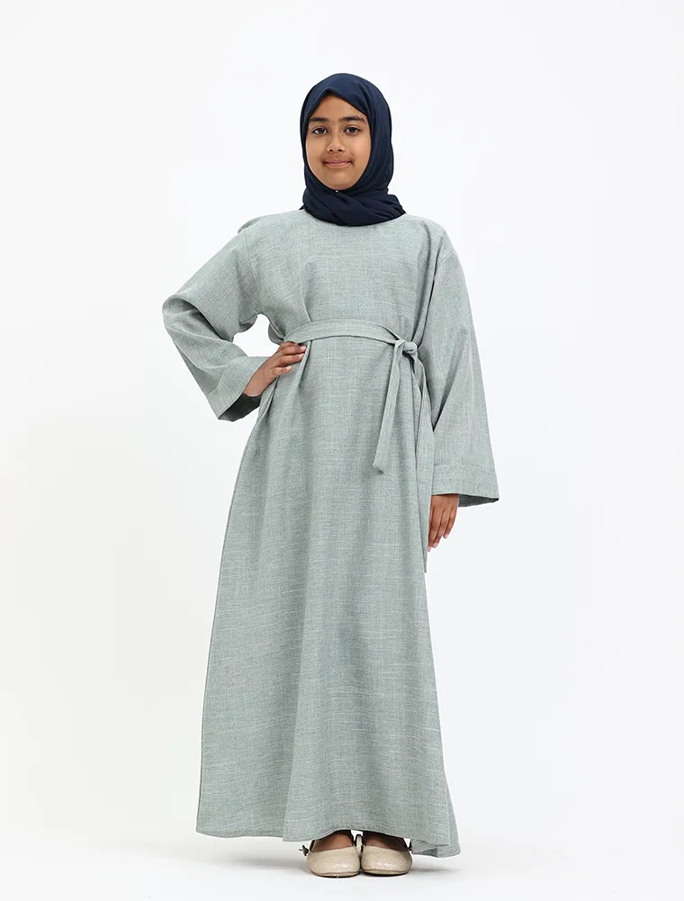 Sage Linen Girls Abaya